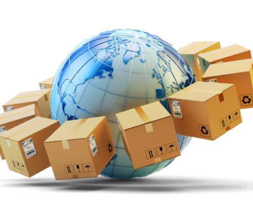 International Shipping Globe and Boxes
